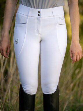 Leveza Fullseat Dalousie breeches, White on white, SZ 26, NWT